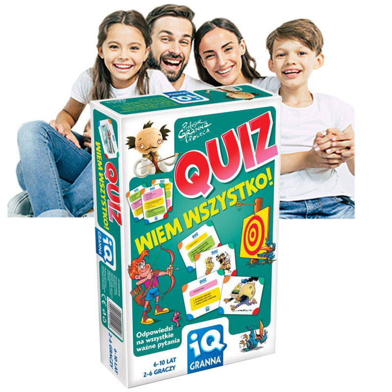 GRY PLANSZOWE dla Dzieci IQ Quiz Wiem Wszystko