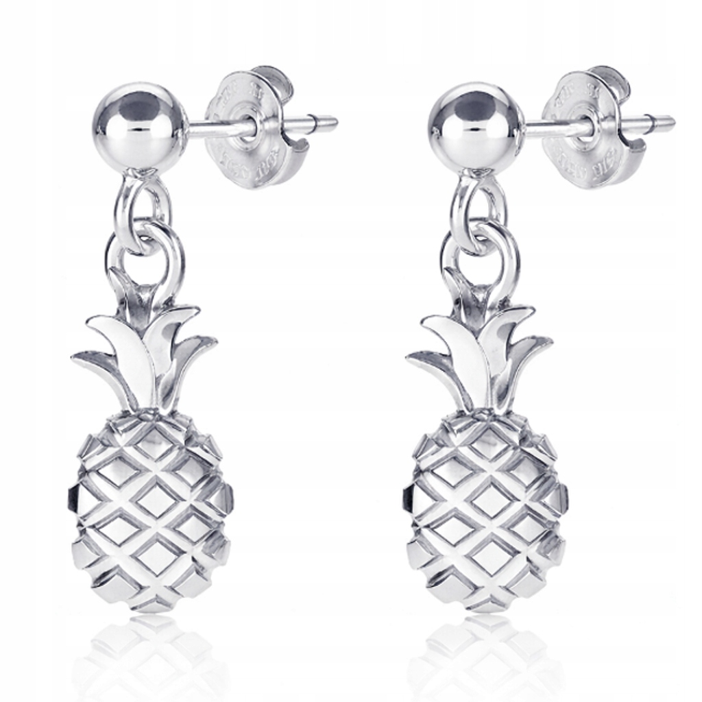 Ovoce Ananasy Ananas Stříbrné náušnice na tyčinkách stříbro 925
