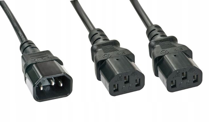 

Rozdzielacz Ups Iec C14-2xIEC C13 1m Lindy 30363