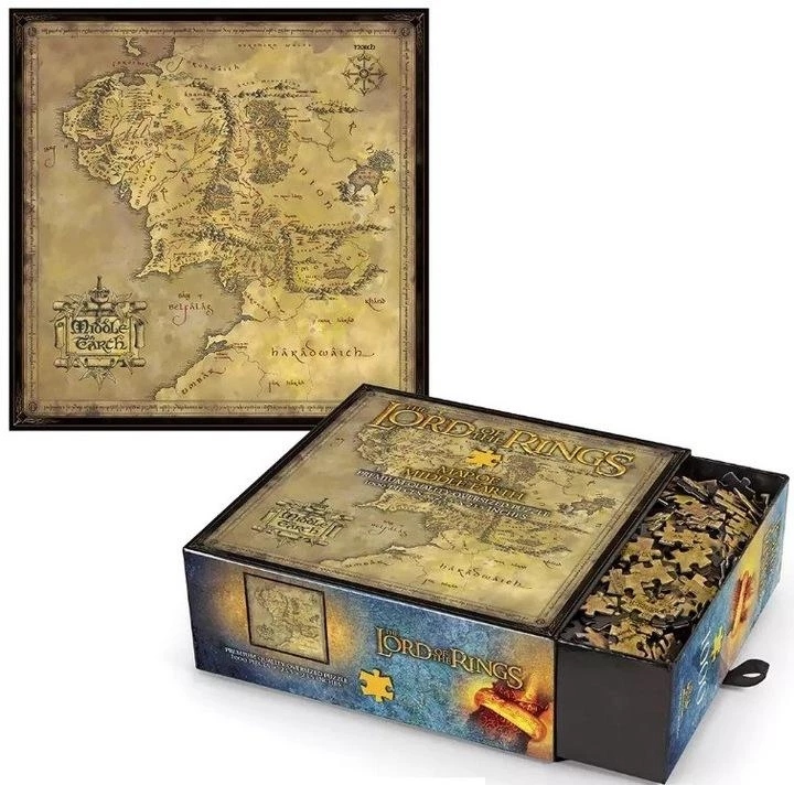 PUZZLE WŁADCA PIERŚCIENI MAPA ŚRÓDZIEMIA 1000 ELEMENTÓW