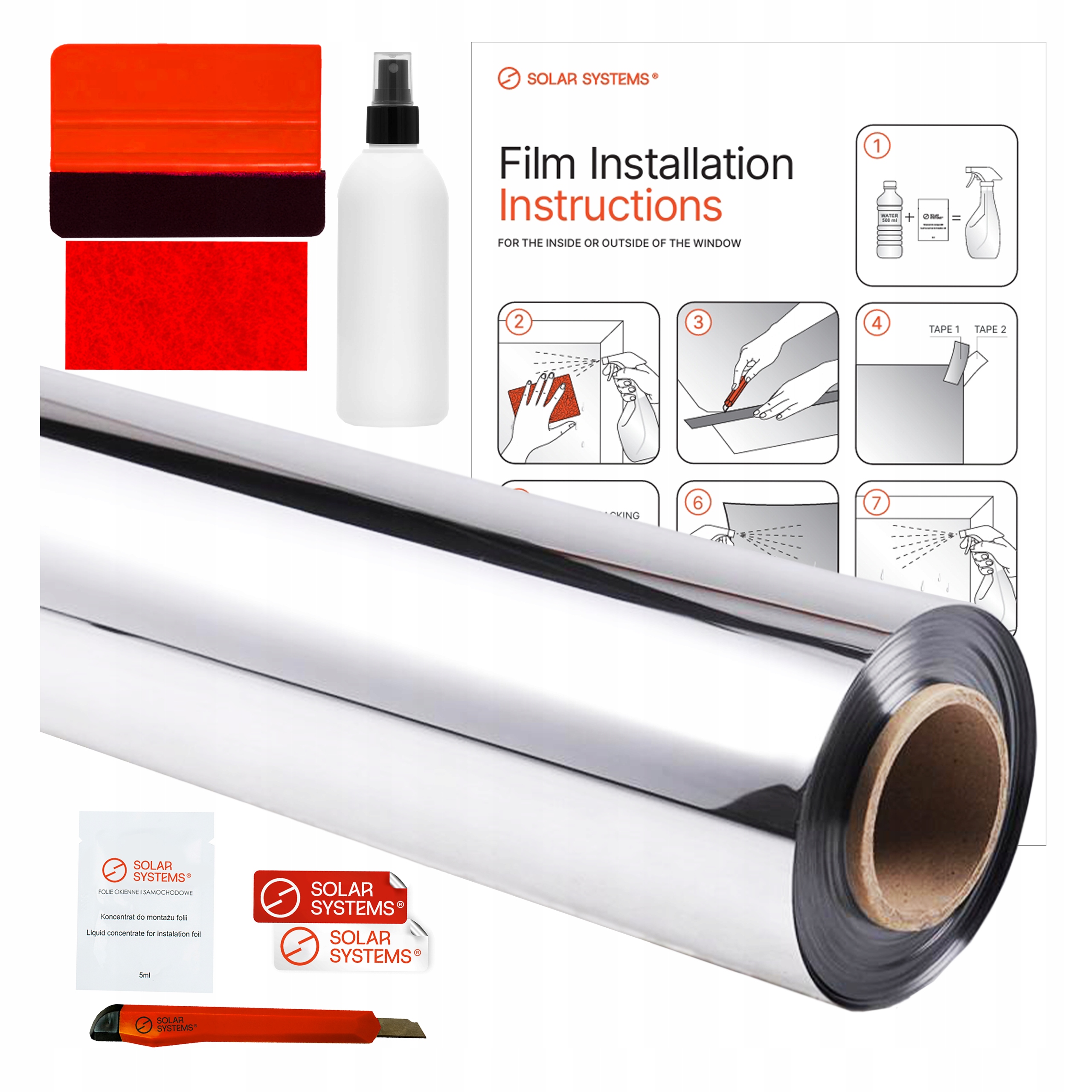 Benátska protislnečná fólia na zrkadlo 100 x 350 cm Vnútorná termoizolačná