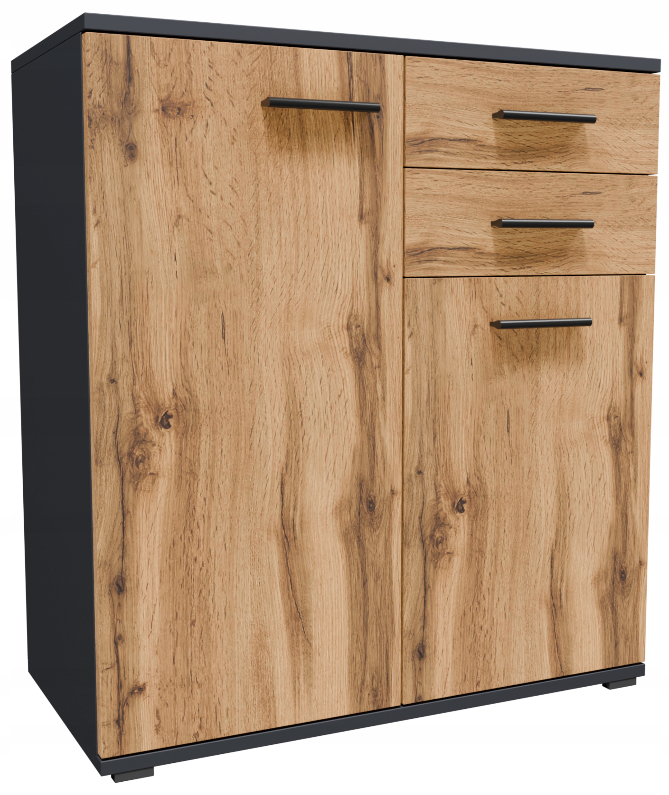 Komoda skrinka CR3-KD2 grafit-wotan malý kompaktný regál na oblečenie a hračky