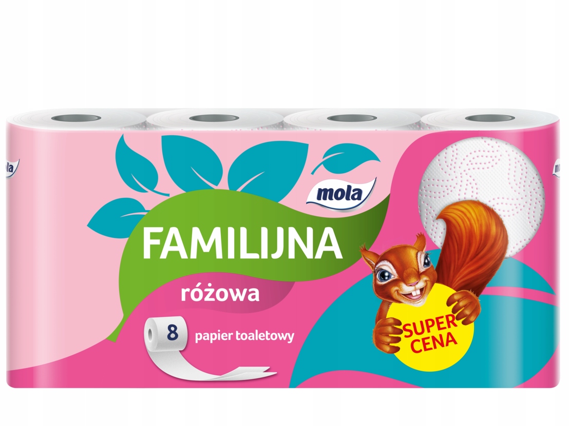 Papier Toaletowy Mola Familijna Róż 2 Warstwy 135 Listków (8 rolek) x 6 EAN (GTIN) 6414301044504