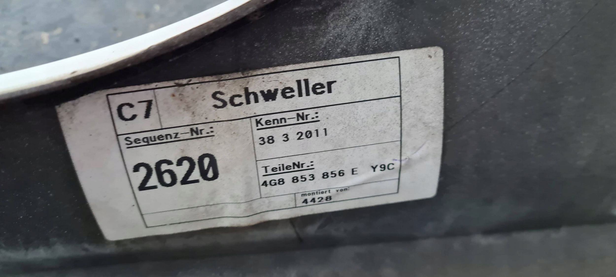 A7 4G S7 moulding cap threshold right SLINE LY9C 4G8853856E