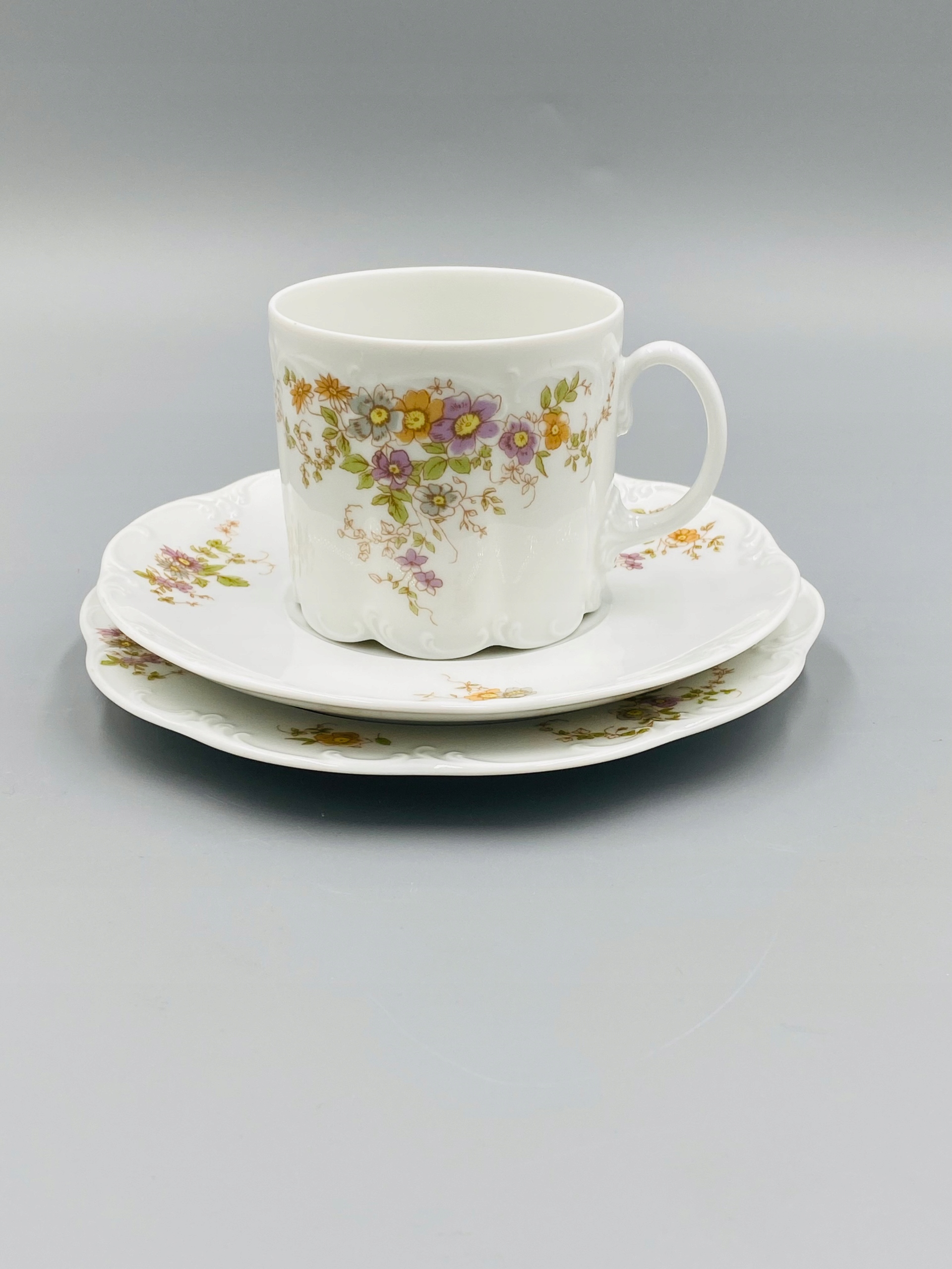 Rosenthal Group Classic Rose Collection. Trio w kwiaty. Monbijou. Reliefy.