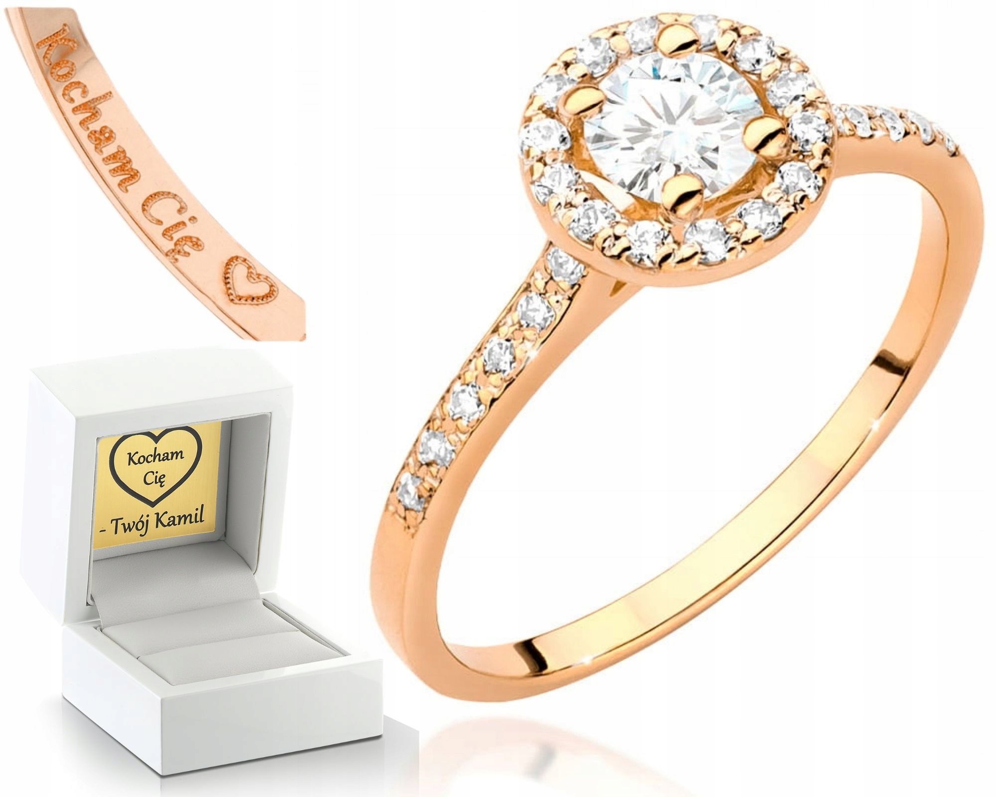 Růžové Zlato Prstýnek S Brilianty 585