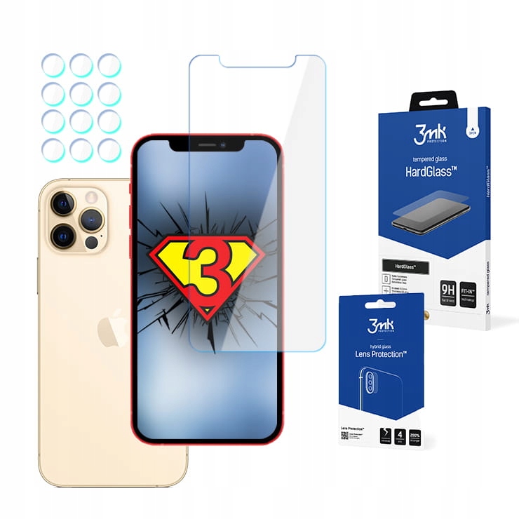 

Szkło 3mk na ekran i aparat do iPhone 12 Pro Max