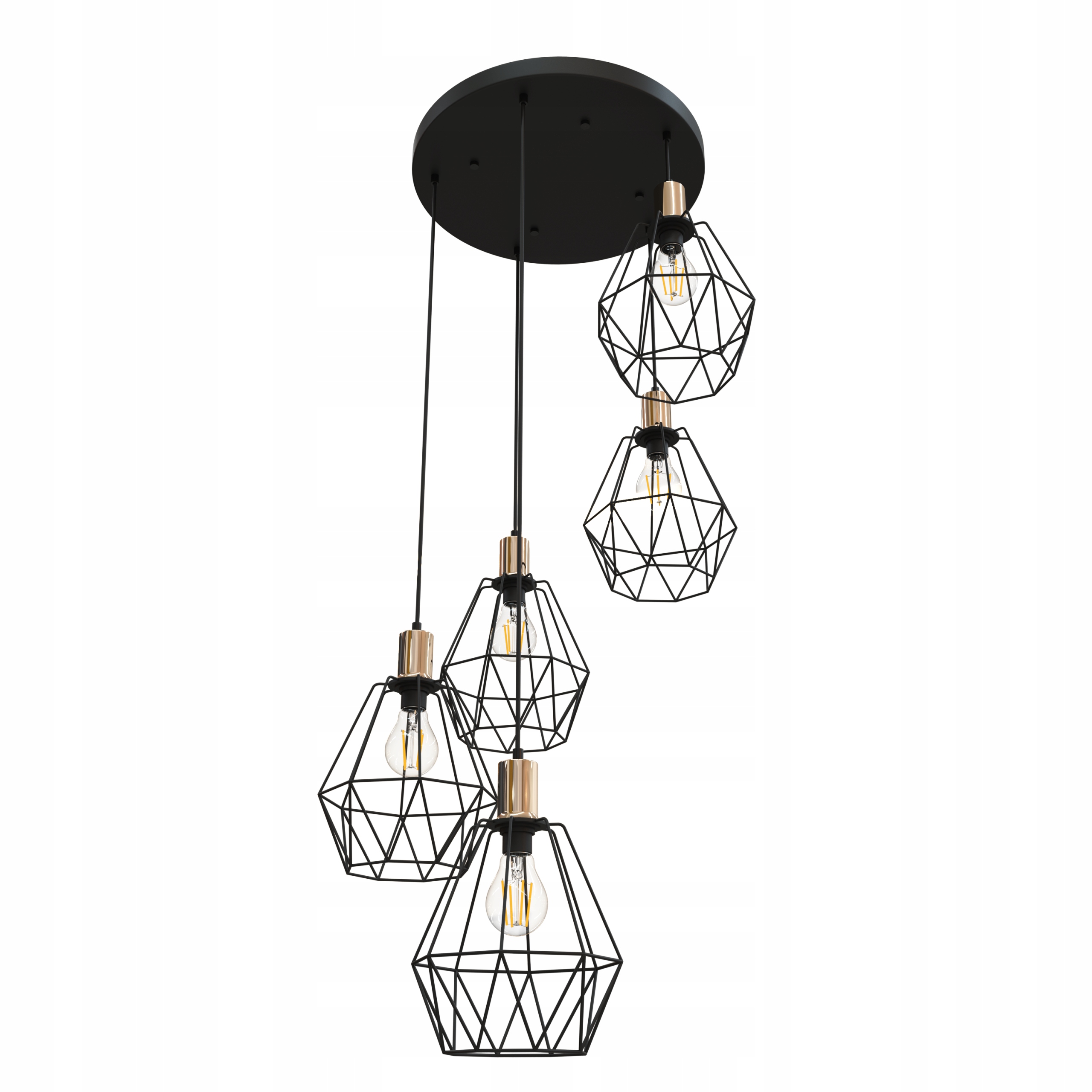 

Lampa sufitowa wisząca Diament Loft Retro 5xE27