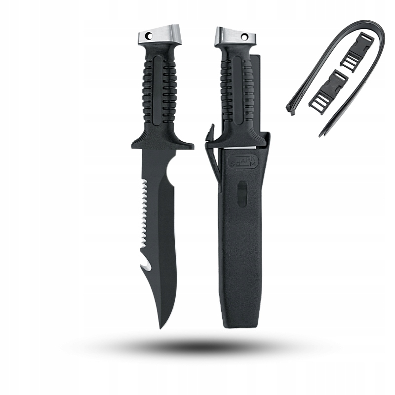 Nůž Mac Coltellerie Shark M2 Black SRK18MR-2 Pouzdro popruhy