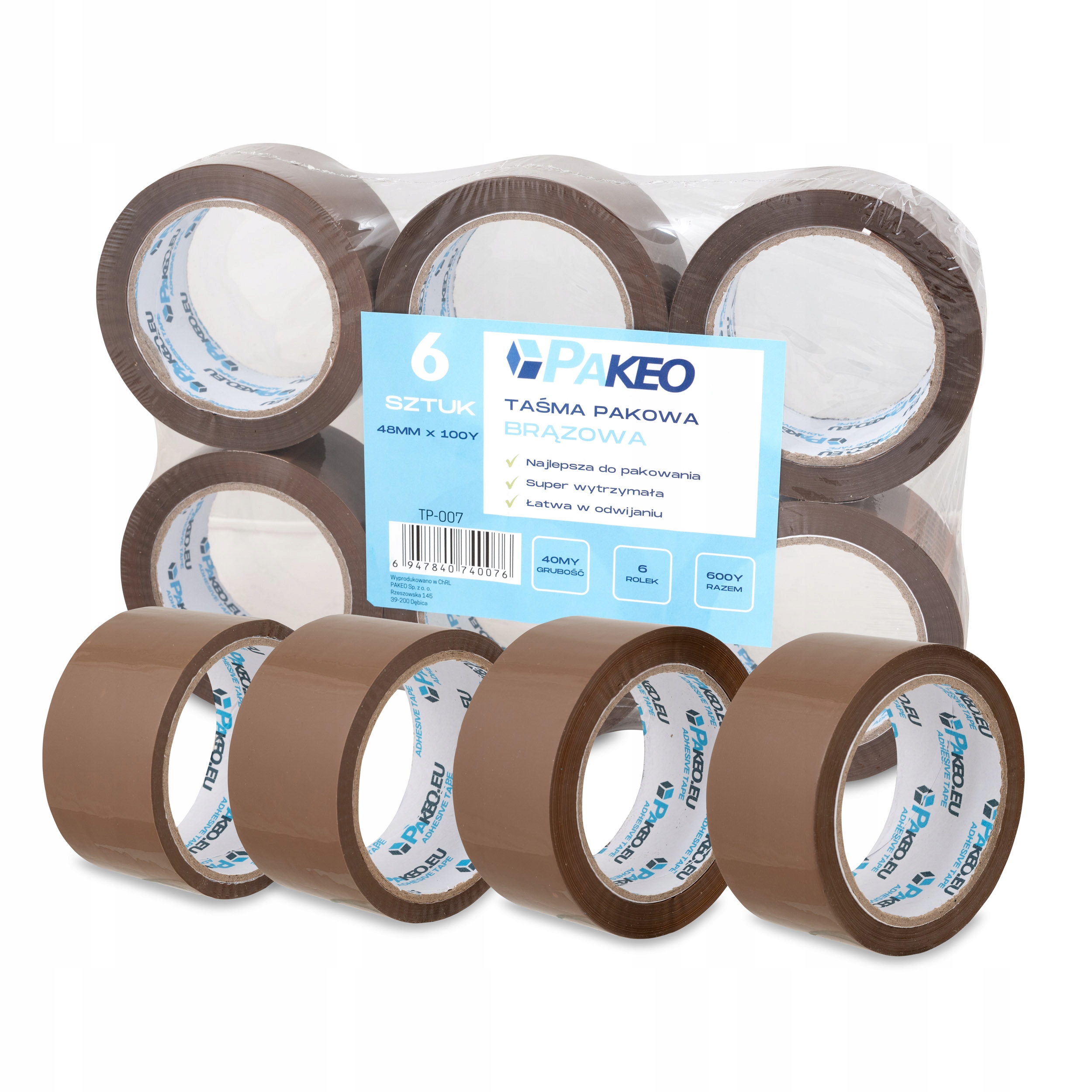 TAŚMA PAKOWA 48/40y KLEJĄCA BRĄZOWA Szerokość 48 mm