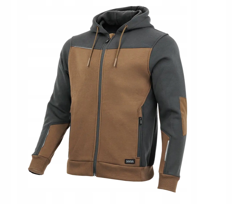 Bluza Dresowa, Robocza Rozpinana Comfort Plus Sara brązowa r. 3XL