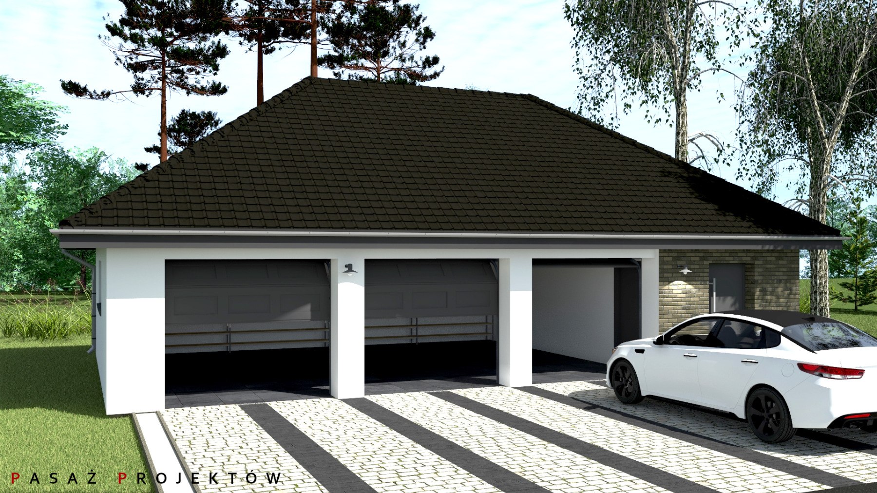 PROJEKT GARAŻU TRZYSTANOWISKOWEGO G31 Marka inna