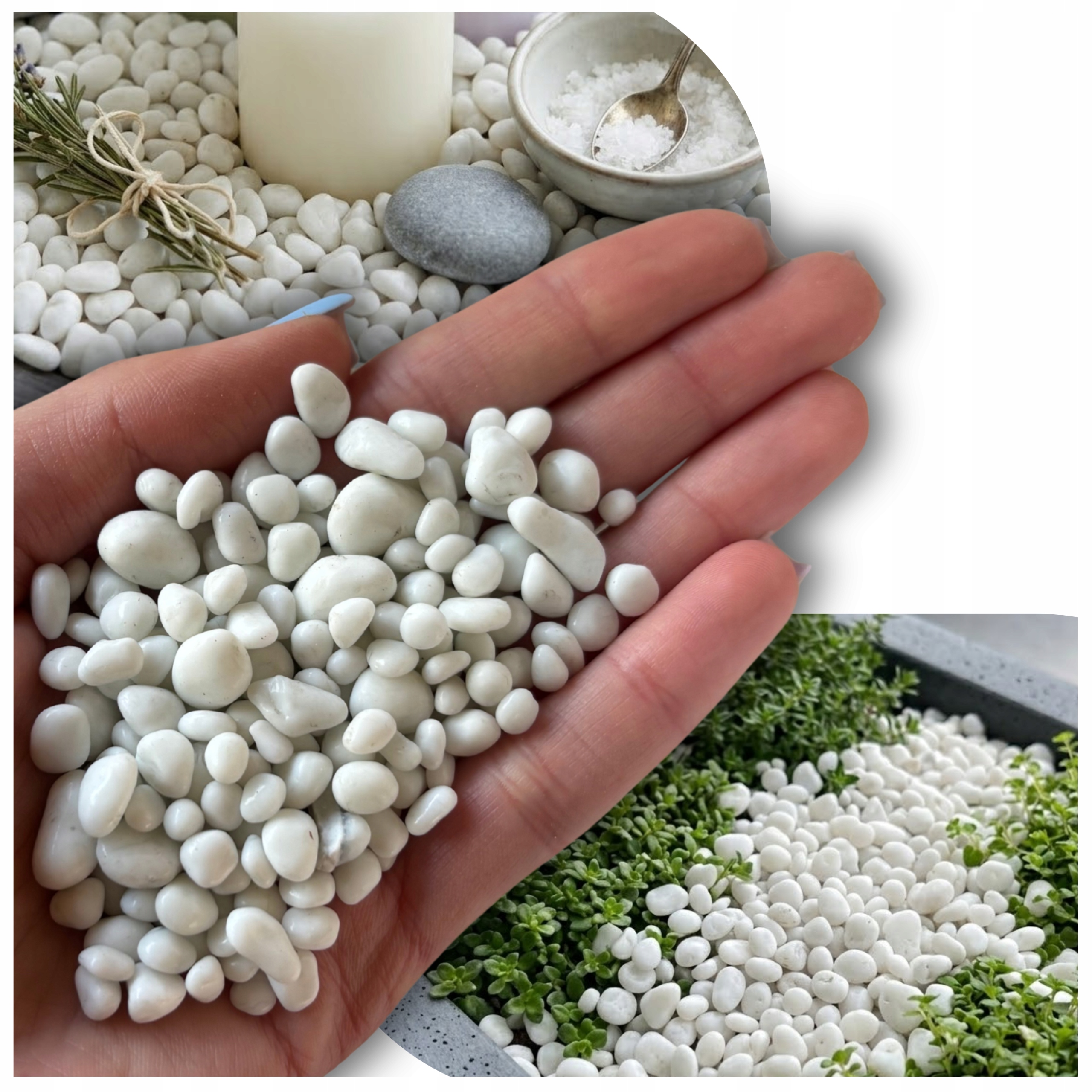 Dekorativní Kameny Ozdobné Kamínky Do Květináčů Bílé Perl Drops 6-9 MM 5 Kg