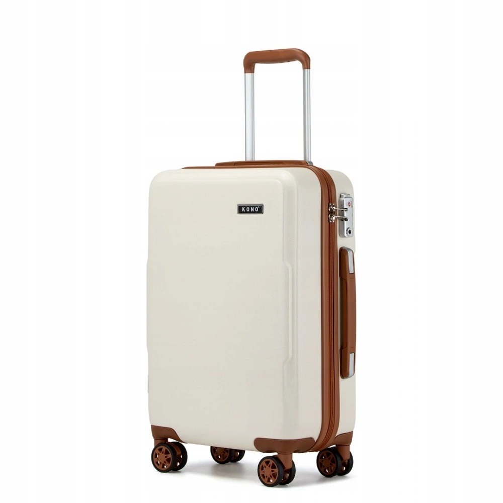 Kabinový skořepinový kufr z Abs+pc Kono 33 L béžový