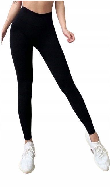 Legginsy DAMSKIE czarne PUSH UP wysoki stan MARSZCZONE Z TYŁU Model Legginsy Leginsy sportowe push up M