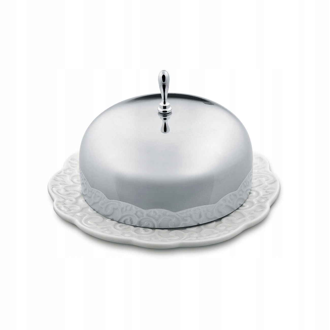 Alessi Dressed Porcelánová malá maselnička s oceľovým vekom