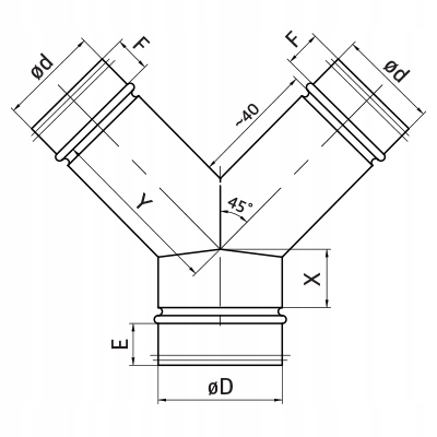 160/160 TRÓJNIK ORŁOWY DO WENTYLACJI PORTKI DO RUR SPIRO TROJAK 160 Marka Wenthouse