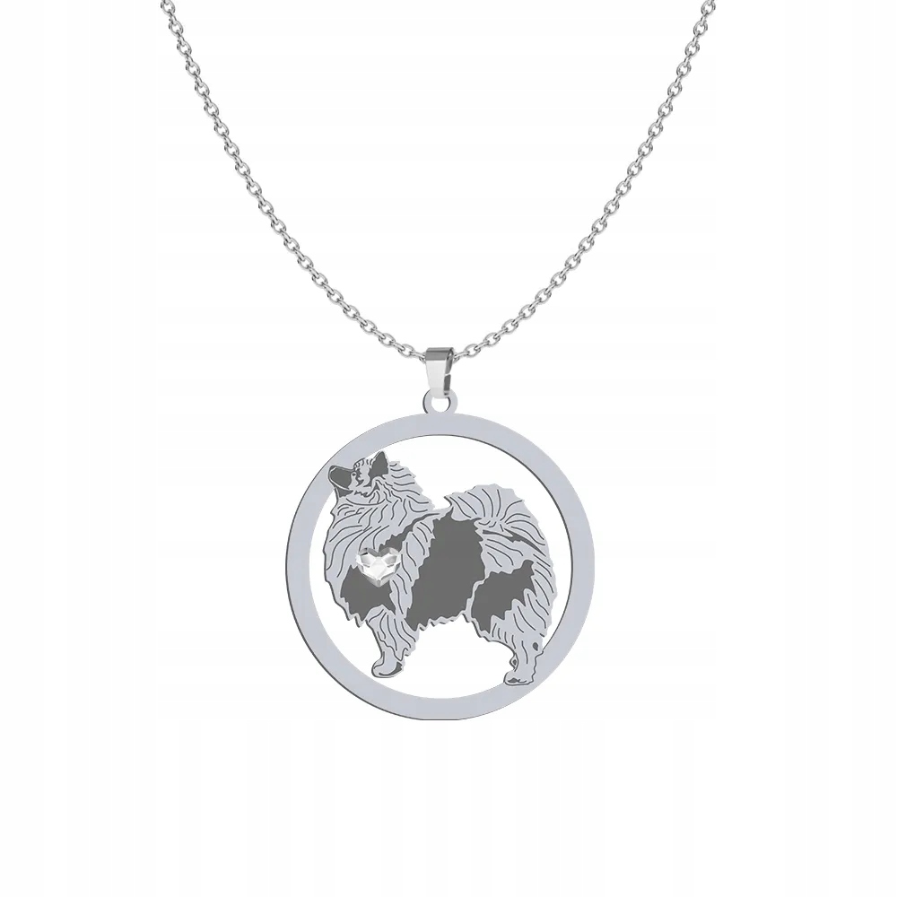Stříbrný náhrdelník se psem Vlčí špic 925 Šperky Žena Gravírování Bonus