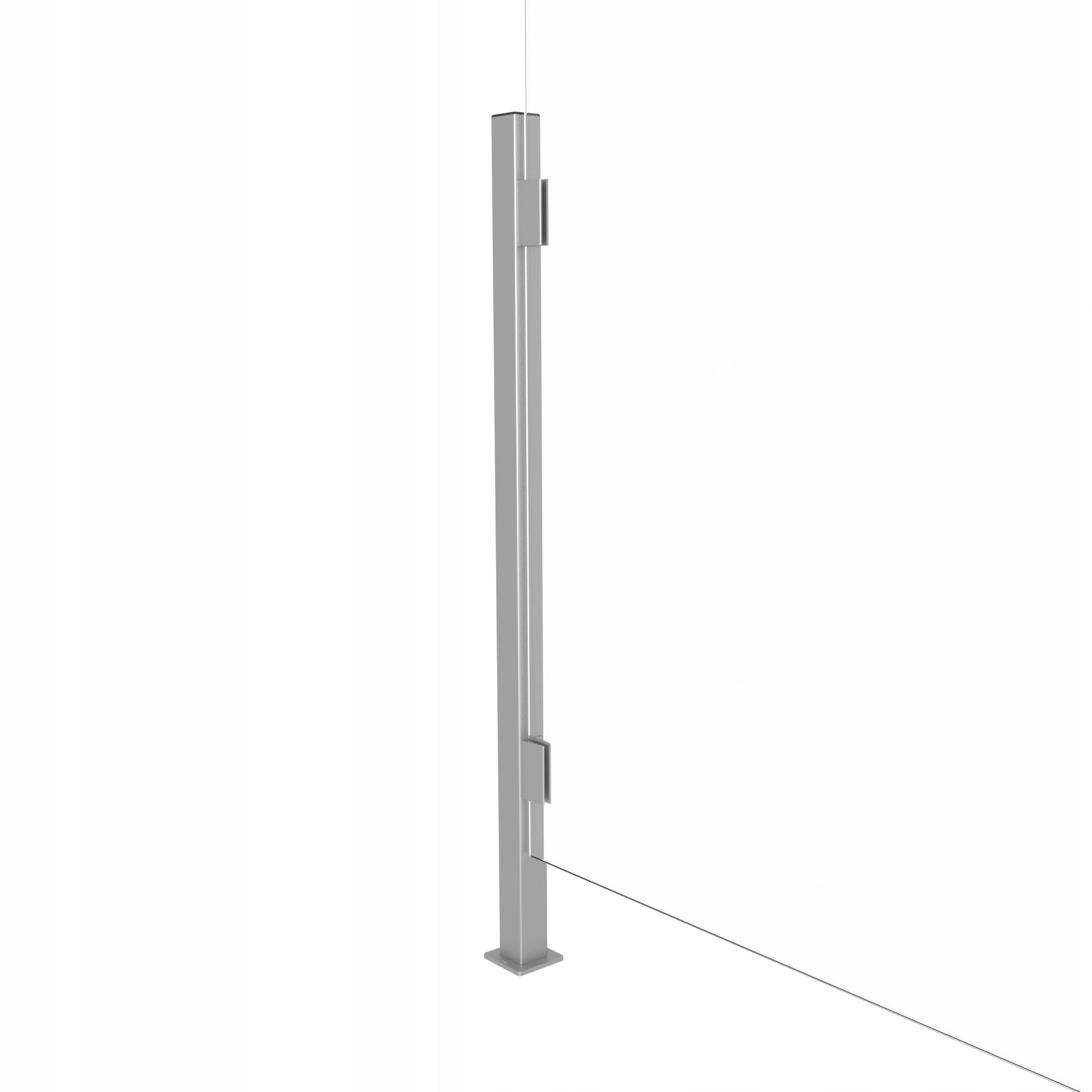 Hliníkový Sloupek Levý Držák Plexi Skla Na Psací Stůl Ladu H 660 mm Alu