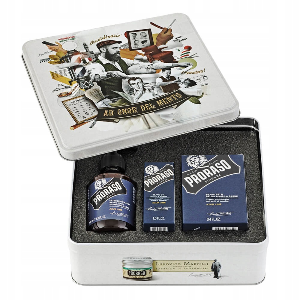 Proraso Kit Sada pro péči o vousy Azur Lime