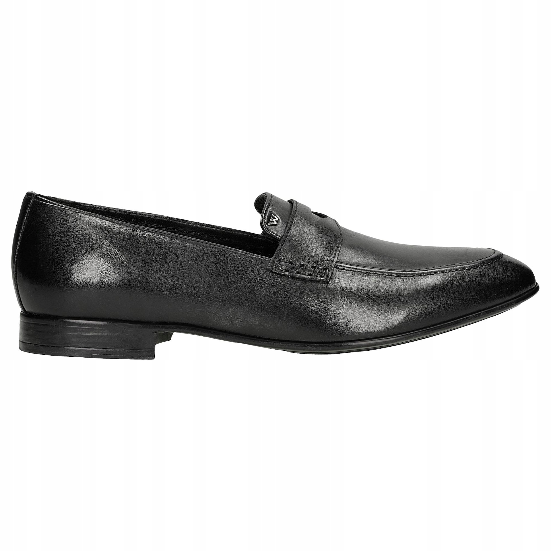 Černé elegantní pánské lodičky z hladké kůže, velikost vel.