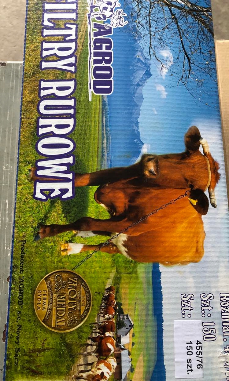 Filtry rurowe do mleka 455/76, 455/60