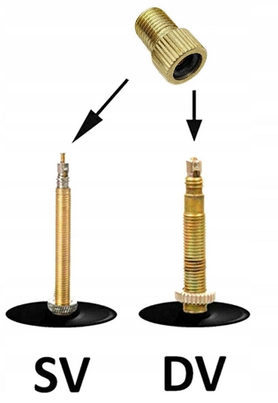 Adapter redukcja wentyla FV DV-AV do pompowania roweru na stacji Marka Aptel