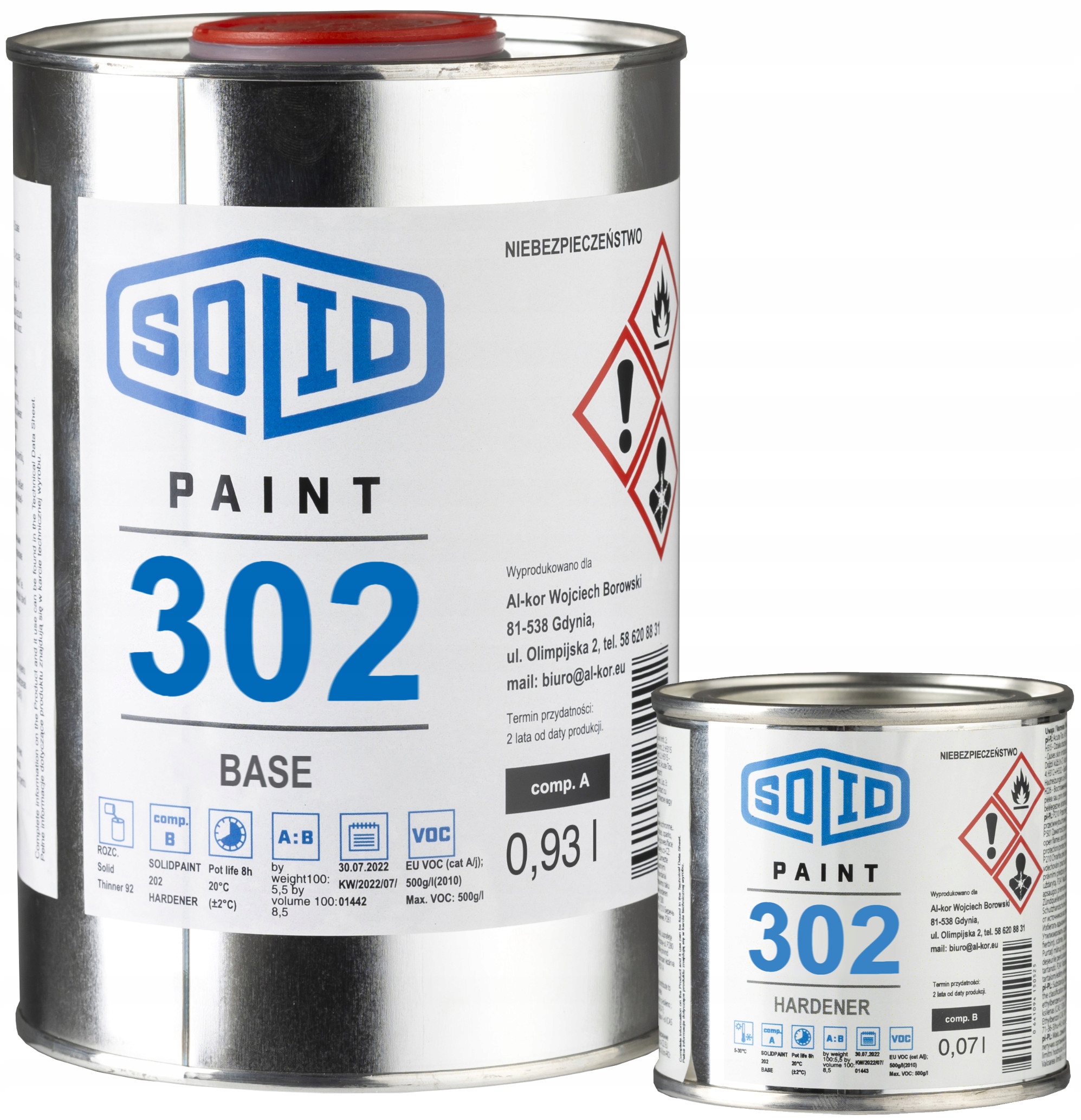 Farba Okrętowa Poliuretanowa SolidPaint 302 1L każdy kolor Ral