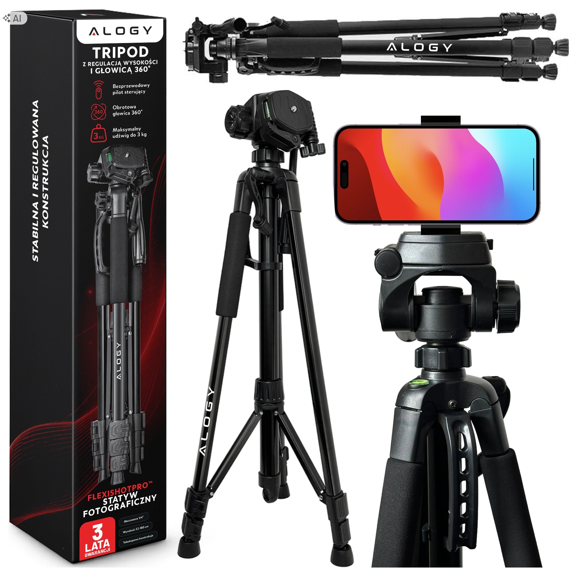 Fotografický Stativ Tripod Pro Držák Telefonu, Fotoaparátu A Kamery 1/4"