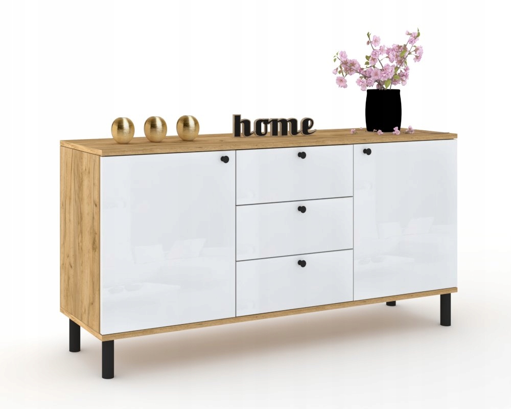 Velká komoda s zásuvkami do obývacího pokoje Rtv skříňka Hana Craft Bílá 150