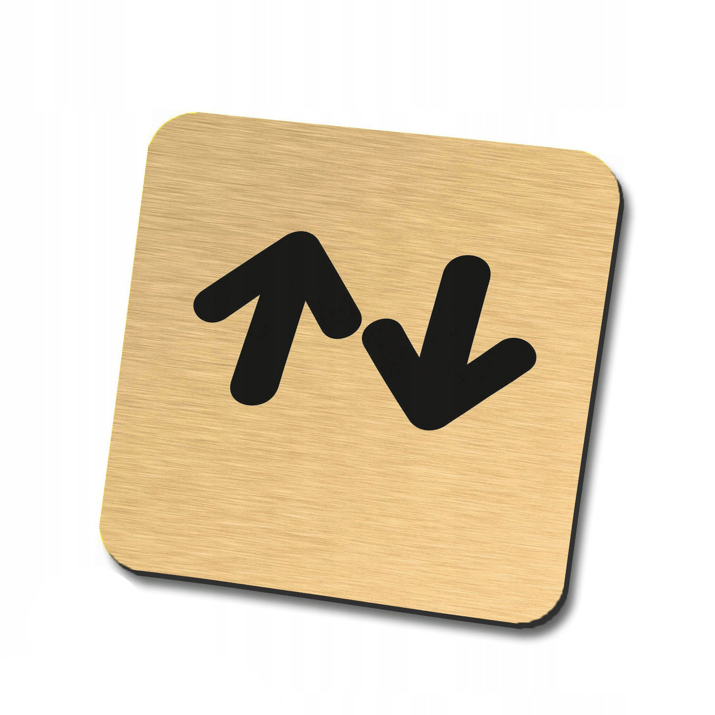 Złota tabliczka informacyjna strzałki 10x10 cm