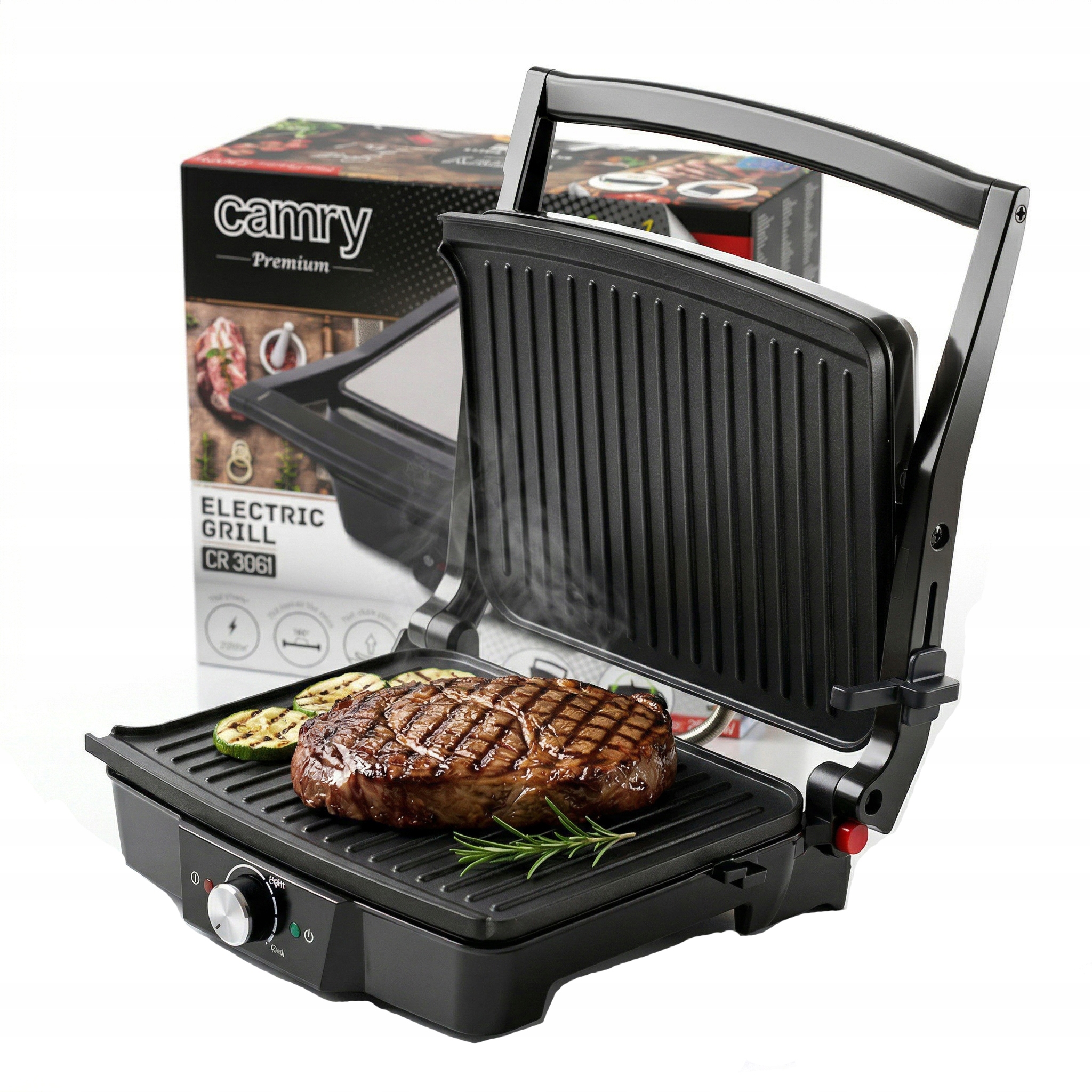 Grill Elektryczny Opiekacz Rozkładany Duży Ogrodowy Nieprzywierający 2500W