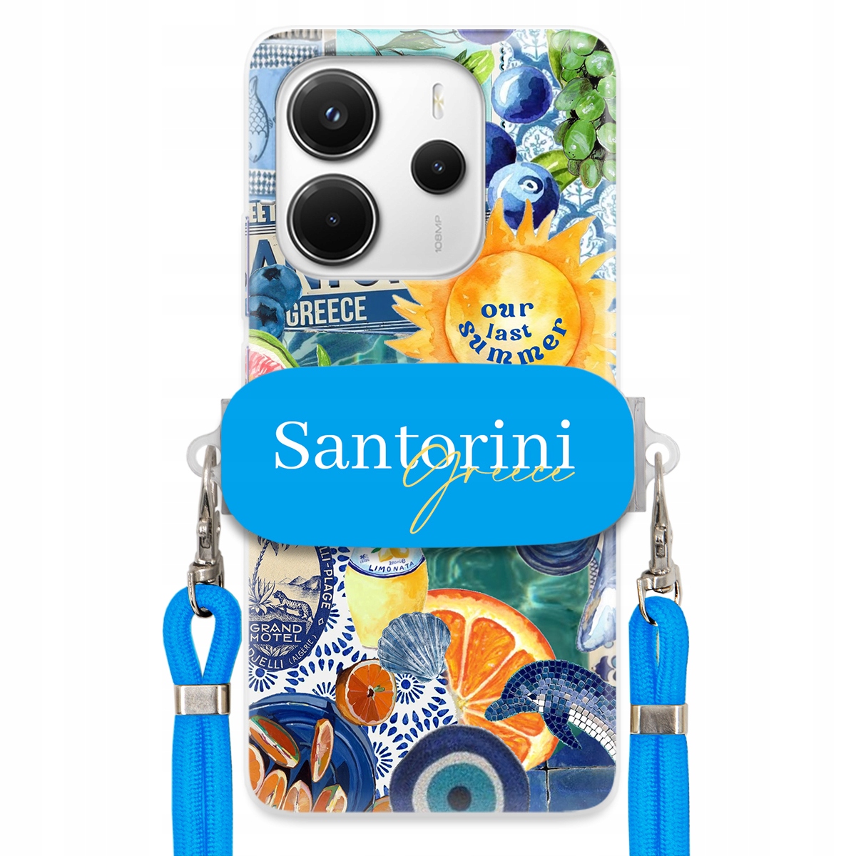 Puzdro pre Xiaomi Redmi Note 14 4G Modré Crossbody vodítko držiak Santorini