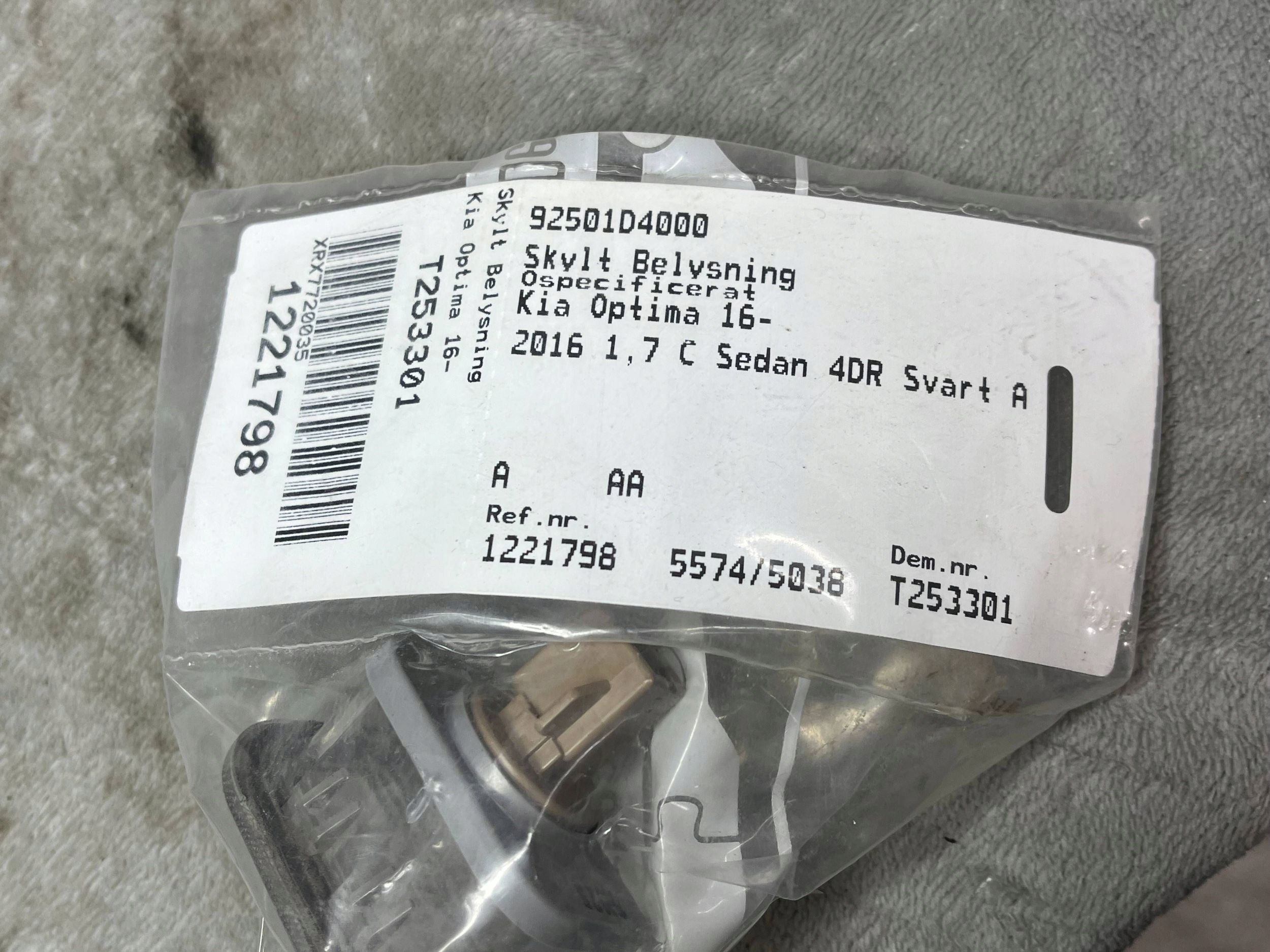 OSWIETLENIE Panneau KIA OPTIMA 92501-D4000 !J