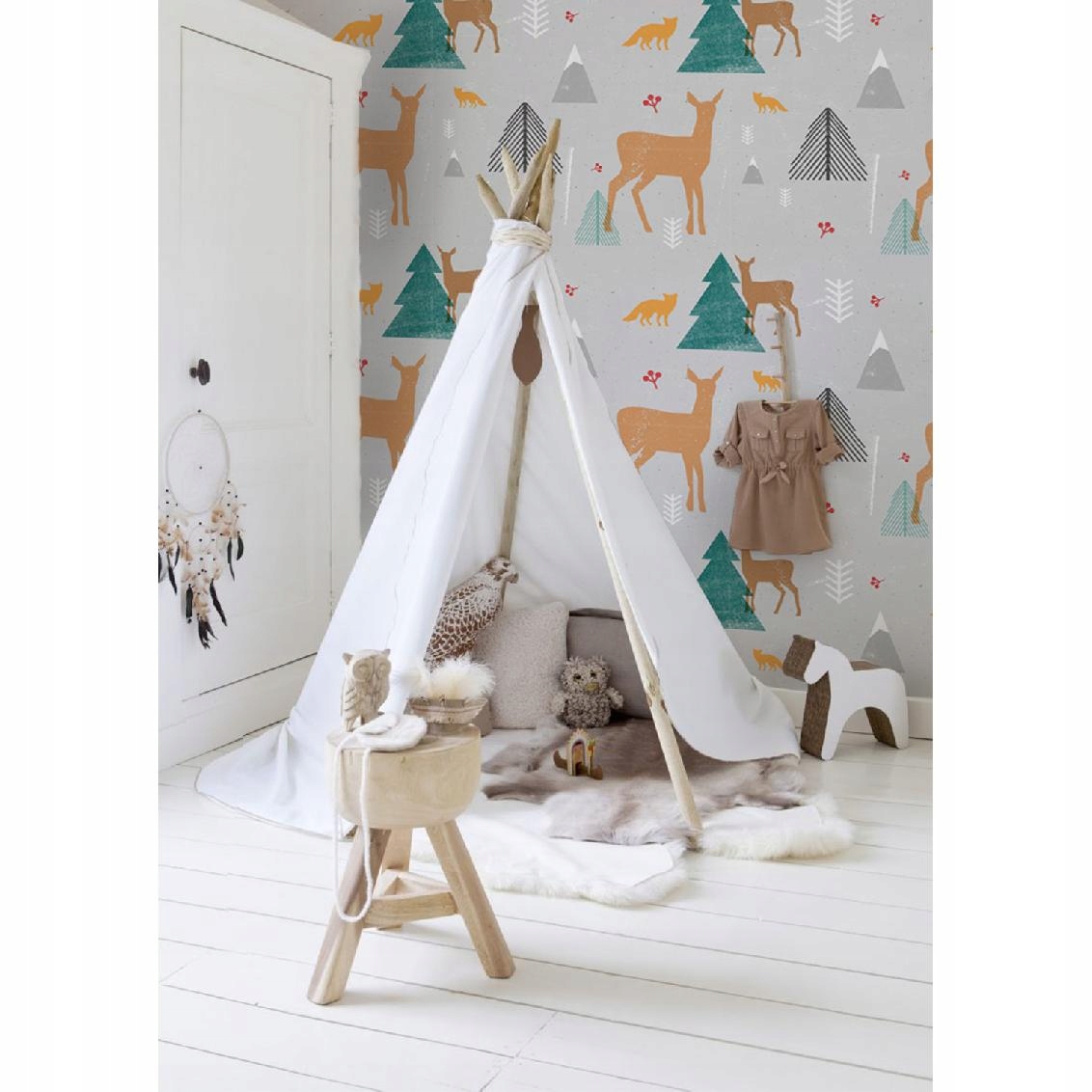 

Flizelina tapeta Jelenie leśne zwierzęta 104x70cm