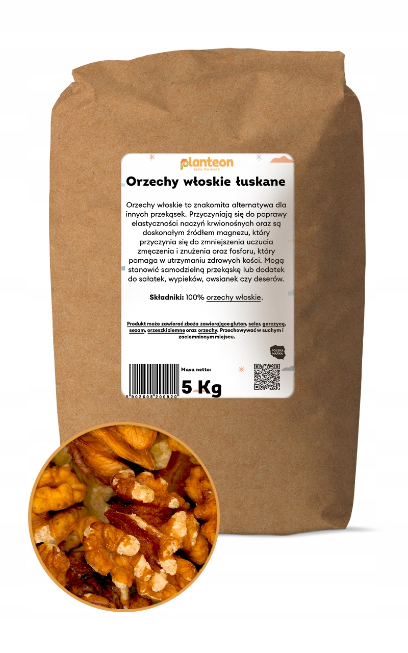 Vlašské ořechy loupané 5 kg – přísada do chleba a dezertů z čokoládových koláčů