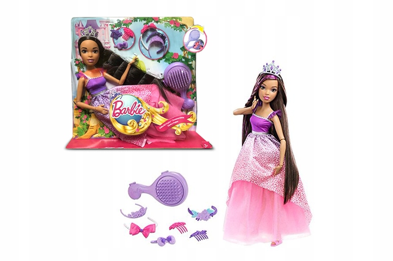 Lalka Barbie księżniczka do czesania z długimi włosami 3+