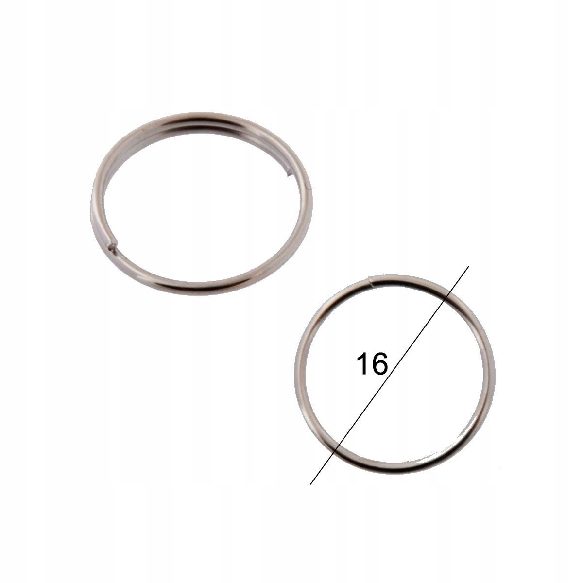 KÓŁKA DO KLUCZY / BRELOKÓW ZWYKŁE 16mm 50 szt.