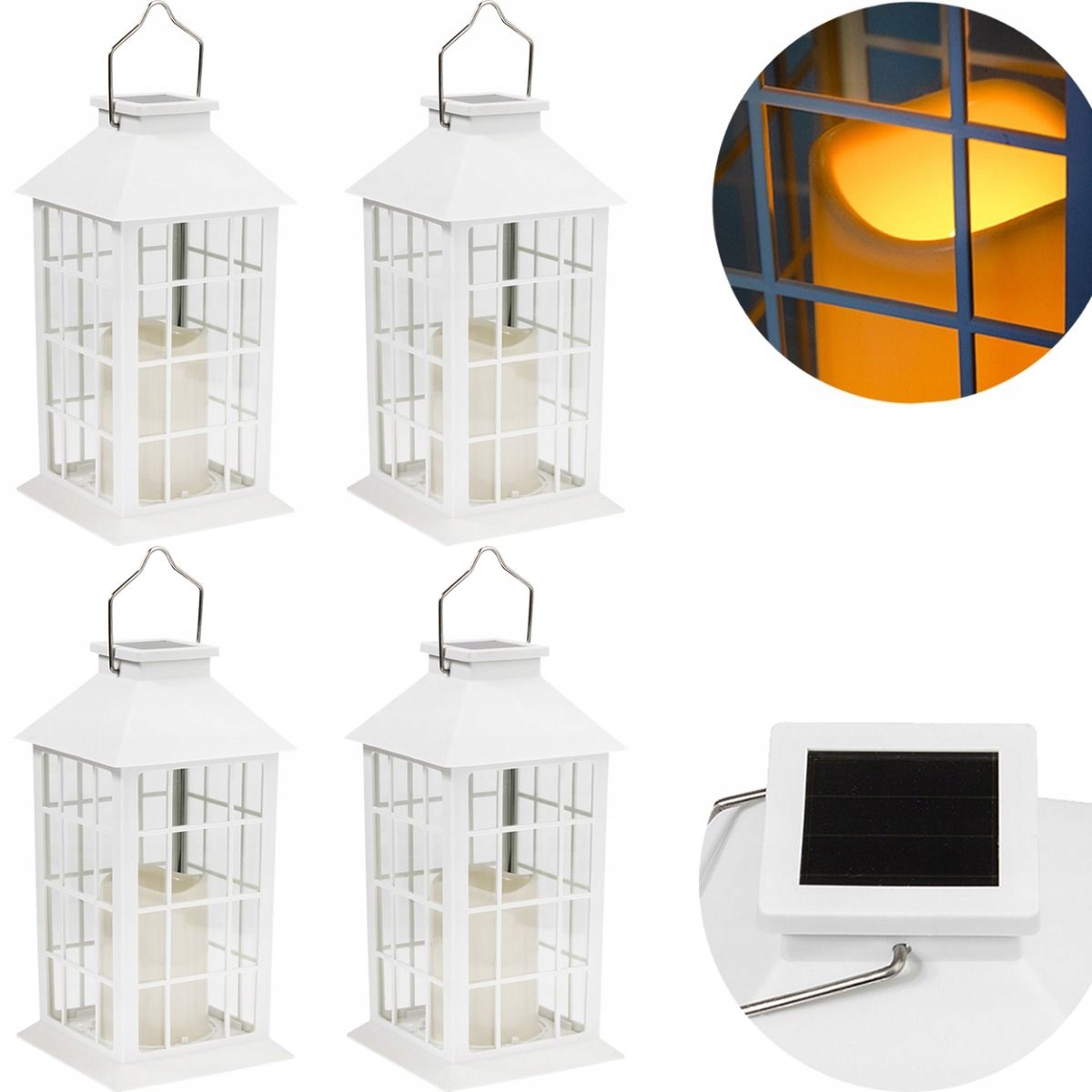 

4x Lampion Solarna Ogrodowa Led Wisząca Latarenka