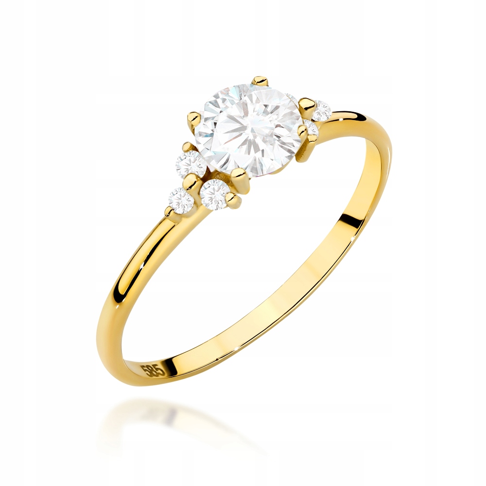 Prstýnek 585 s velkým bílým zirkonem 9r, zásnubní, 1.31 g jako dárek