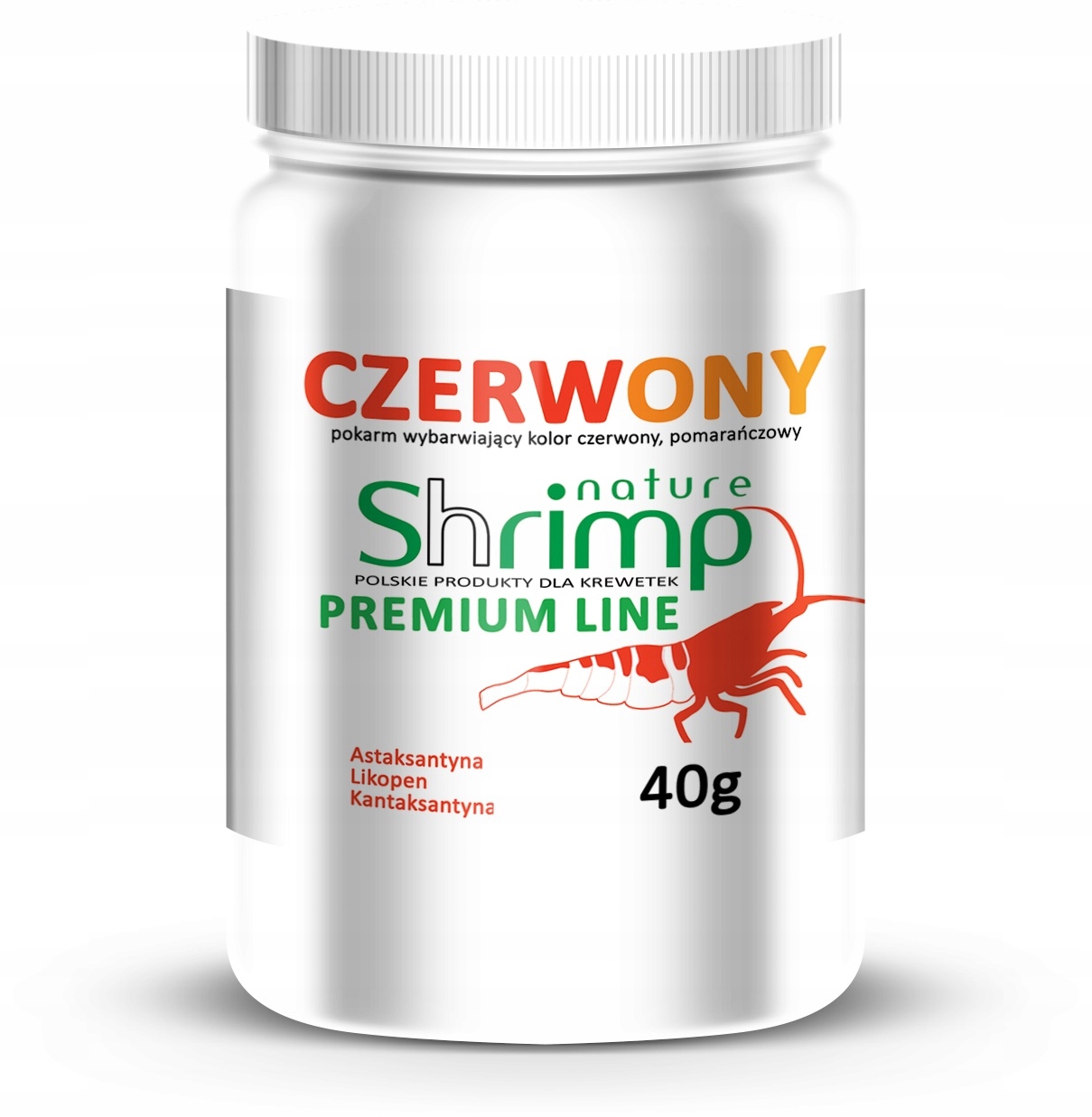 SHRIMP NATURE Czerwony NEW 40g Premium Line czerwień e-