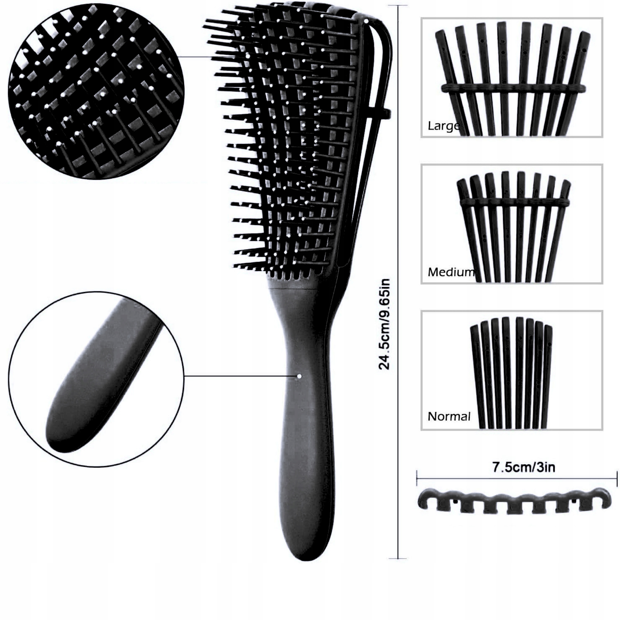 SZCZOTKA DO WŁOSÓW REGULOWANA KRĘCONYCH LOKÓW FAL DO ROZCZESYWANIA CZARNA Marka inna marka