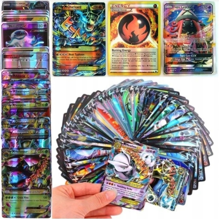 KARTY POKEMON LEGENDARNE GX EX 2w1 ZESTAW 100szt+OPASKA POKEMON GRATIS Wydawca inny