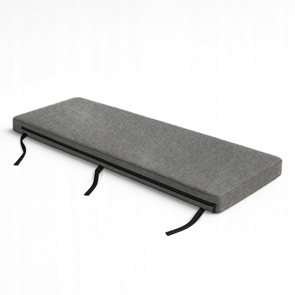 Polštář na zahradní lavičku 220×25×3 cm Vysoká Voděodolný matrace Šedý Len