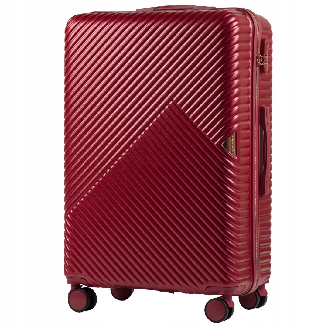 Duża Pojemna Walizka L 97L Twarda Podwójne Koła Wings WN01RED