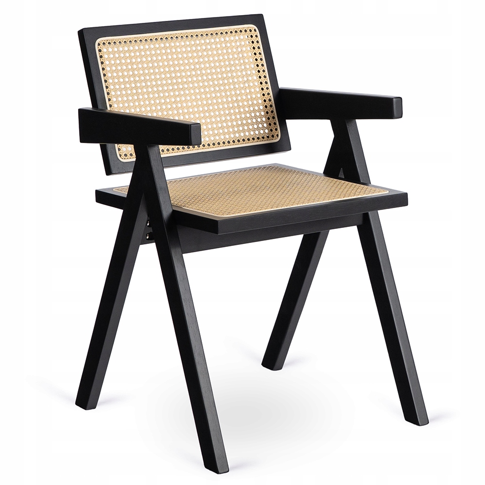 Dřevěná židle Vídeňská pletenina do jídelny v obývacím pokoji, černá, Madera