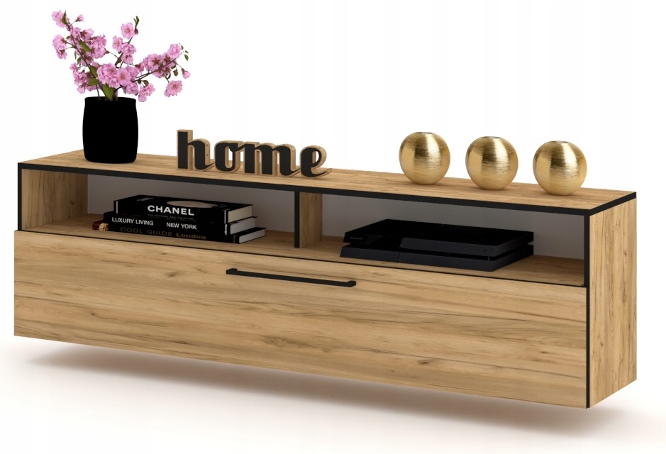 Wisząca Szafka RTV Komoda PLAY RANT Dąb Craft 120