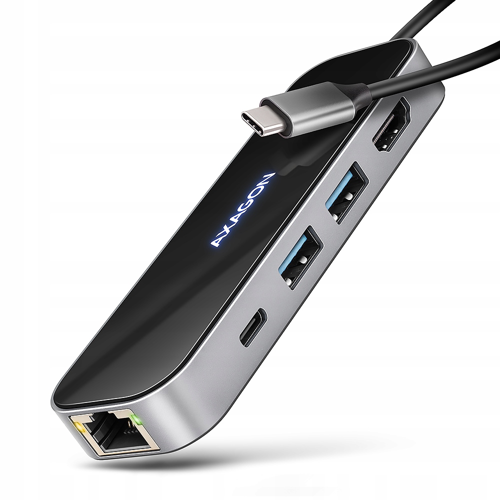 Axagon Usb-c 5Gbps Glass 6in1 Hub HMC-6GLN