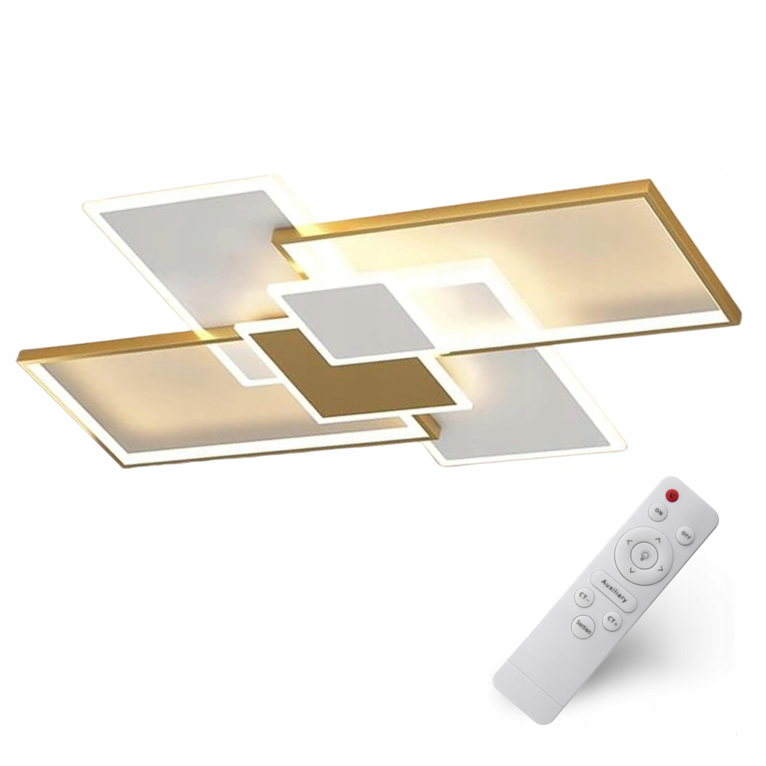 Zlatá Stropná Lampa Stropné Svietidlo Led Luster S Pilotom Loft 3 Farby 110CM Loft