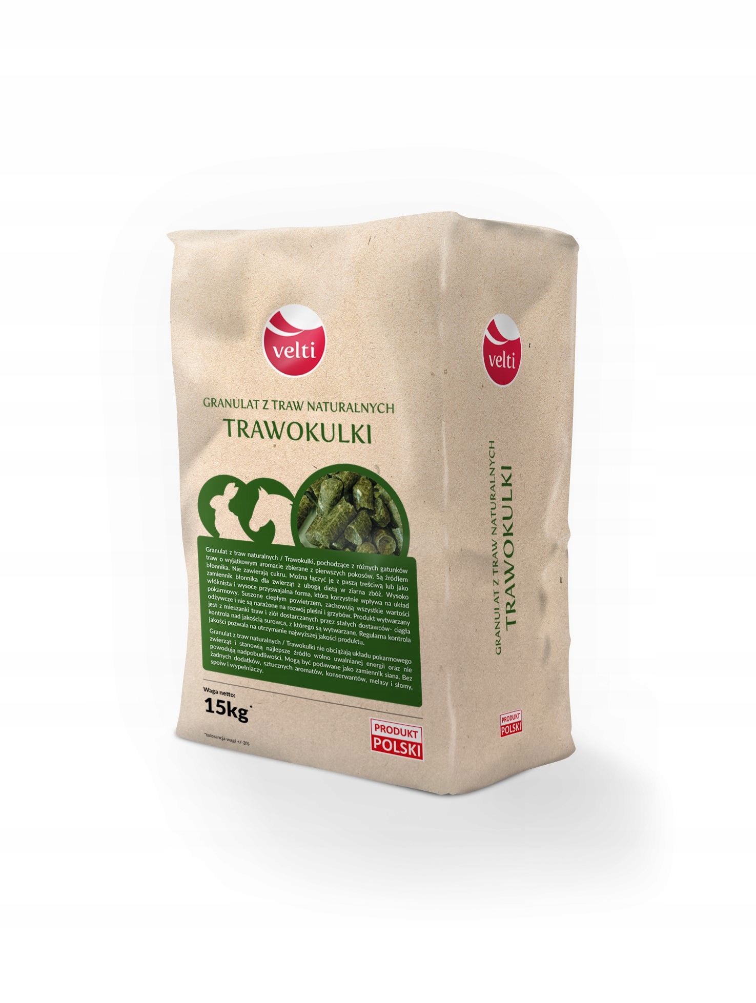 Trawokulki dla koni z traw naturalnych Velti 15 kg